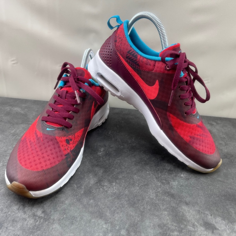 Nike Air Max Thea Print N7 Women's Running Shoes Red Blue 8 M Athletic Sneakers